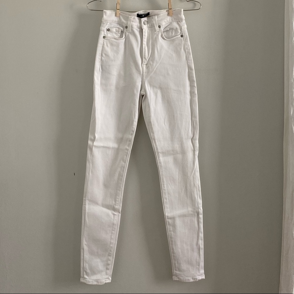7 For All Mankind White Skinny Jeans